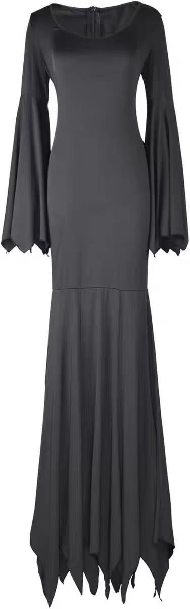 Womens Gothic Witch Costume Dress - Halloween Vampire Black Mermaid Dress